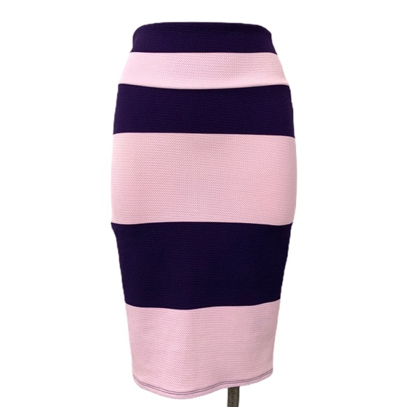 LuLaRoe Dresses & Skirts - LuLaRoe- Cassie Purple Stripe Pencil Skirt Size S